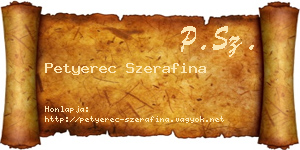 Petyerec Szerafina névjegykártya
